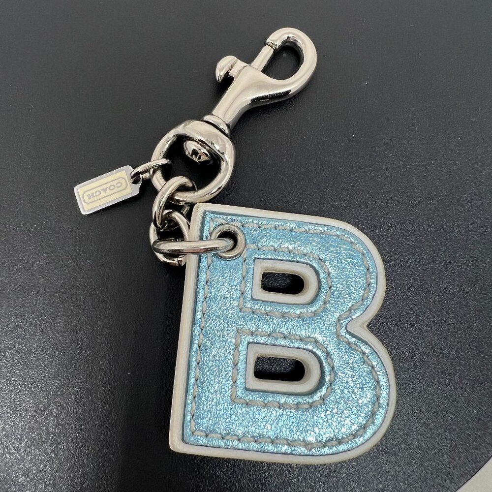 Coach Blue Letter B Charm Two-sided
